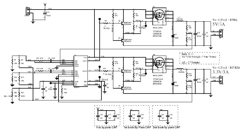 3.3V, 5V DC to DC Multi-Output Power Supply