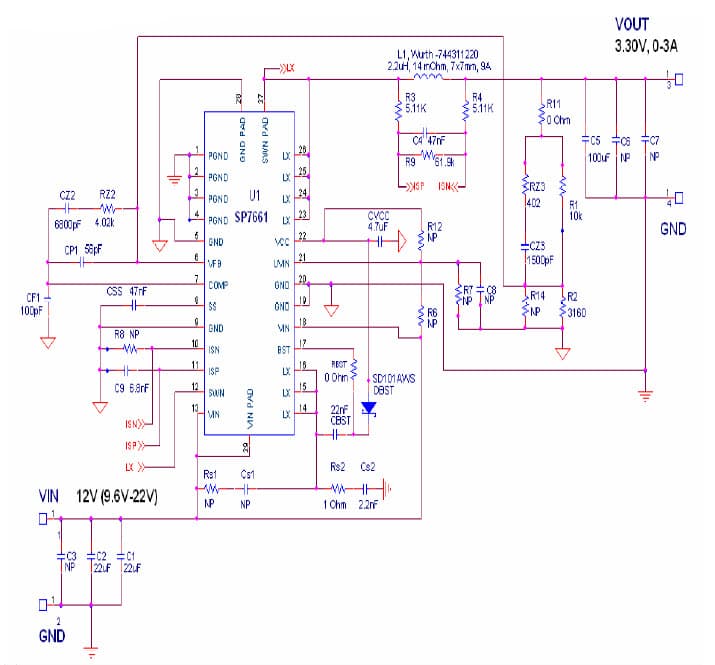 SP7661EB, Evaluation Board for the 3.3V DC to DC Single Output Power Supply for Distributed Power System