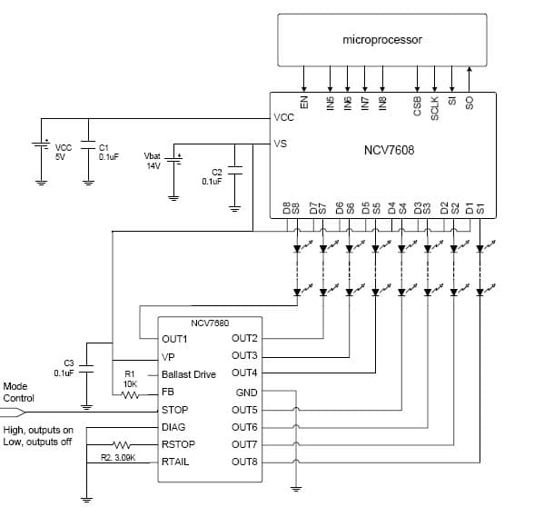 64-LEDs General LED Driver for Automotive Lighting