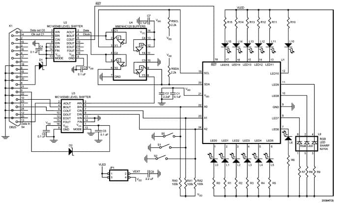 LP3943ISQEV, Evaluation Board using LP3943, 16-LEDs General LED Driver for Portable