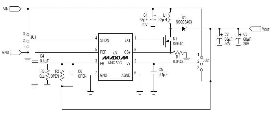 MAX1771EVKIT-SO, Evaluation Kit for MAX1771 12V DC to DC Single Output Power Supply for Portable