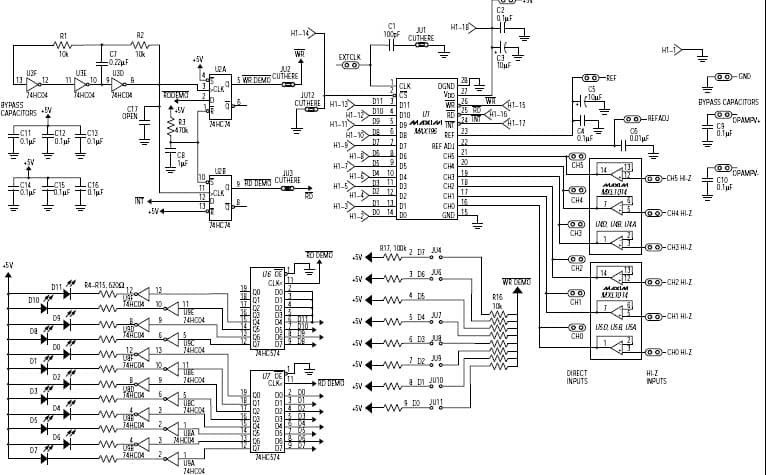 MAX196EVKIT-DIP, MAX196 evaluation kit of 12-Bit, 100KSPS, 6CH ADC for Data Acquisition System