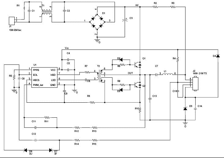 1-Lamp, 21W Electronic Ballast Lamp Driver for Lighting