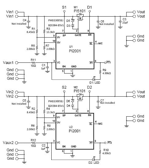 PI5101-EVAL1, Evaluation Board for a 5-V MOSFET Power Driver for Servers