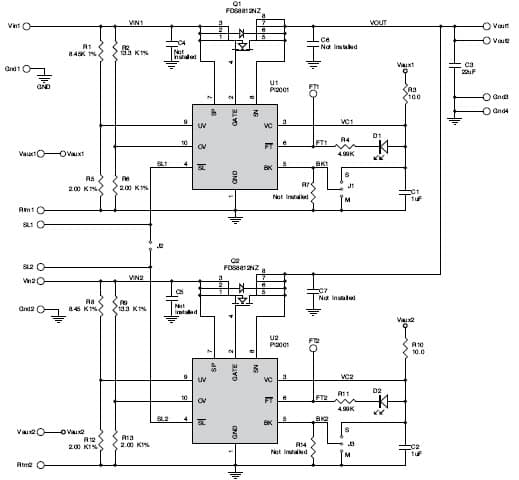 PI2001-EVAL1, Evaluation Board for a MOSFET Power Driver for Servers