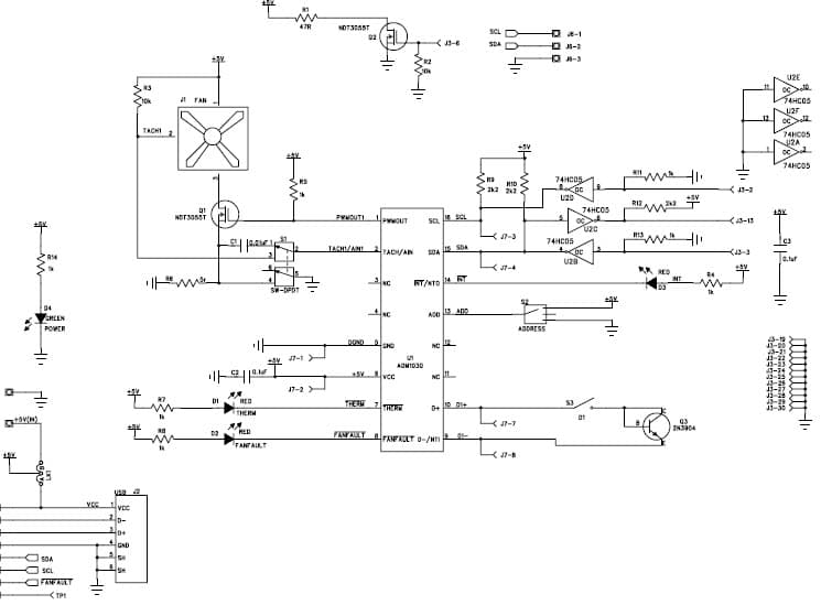 EVAL-ADM1031, Evaluation Board based on ACPI Temperature Monitor and ADM1031 PWM Fan Controller