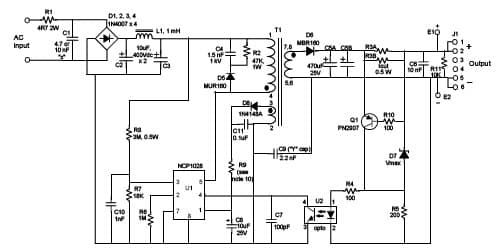 NCP1028LEDGEVB, Evaluation Board for the 15W, 18V AC to DC Single Output Power Supply for ATX Power Supply