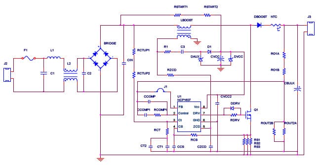 NCP1607BOOSTGEVB, Evaluation Board for NCP1607 100W Boost Converter