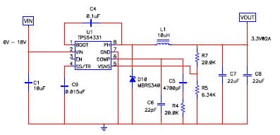 PMP3819, Buck for Modem 3.3V@2A