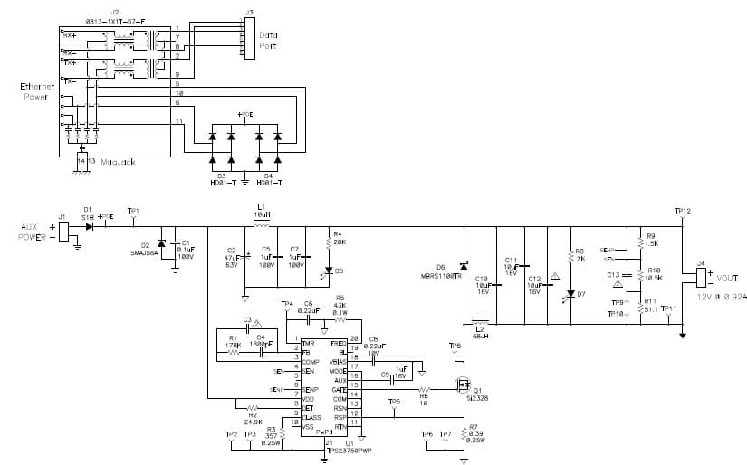 PMP4679, 12V Output PoE Non-isolated Power Supply