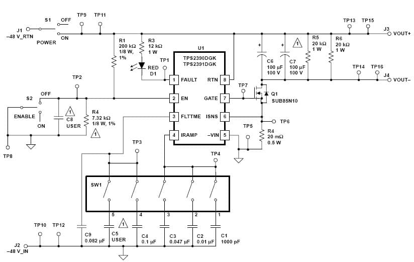 TPS2390EVM Simple -48V Hot-Swap Controller Evaluation Module