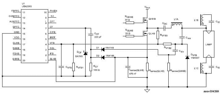 1-Lamp Fluorescent Lamp Driver for Lighting