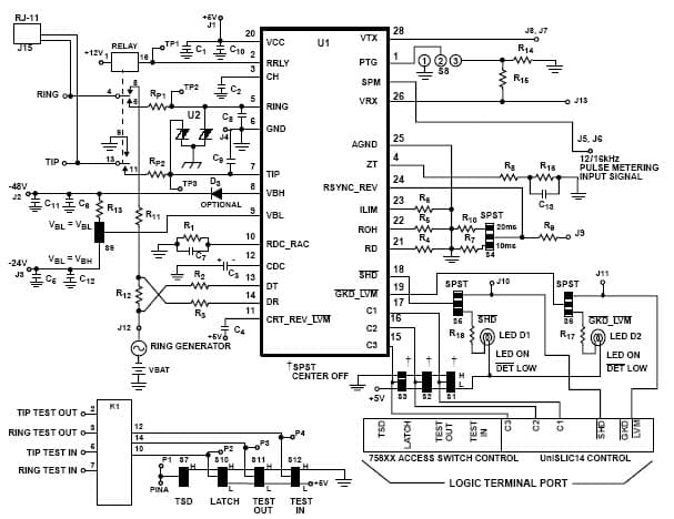 HC5514XEVAL1, Operation of the UniSLIC14 Family of SLICs Evaluation Board for the HC55142 SLIC