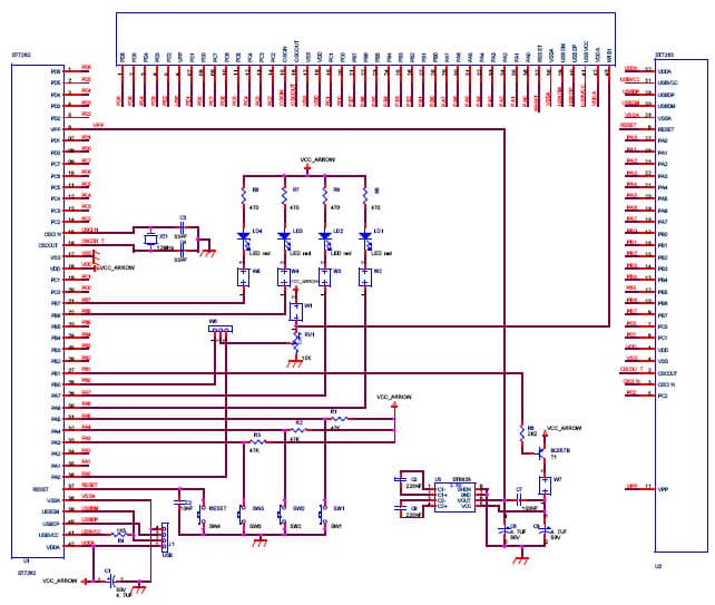 ST7MDTULS-EVAL, Evaluation Board for USB Interface to Microcontroller for Industrial