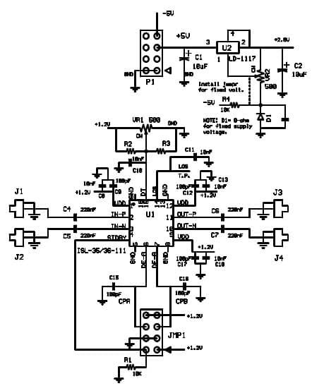 ISL36111DRZ-EVALZ, Evaluation Board is a versatile stand-alone printed circuit board developed to evaluate performance of ISL36111 Lane Extender