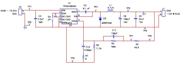 PMP3061.4, Multiphase, Sync Buck, Buck-Boost, Boost for IP Converter (-5V @ 200mA)