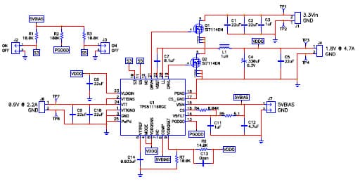 PMP3158.4, Multiphase, Sync Bucks, Linear for Single-board Computer (SBC) Power (1.8V @ 4.7A)