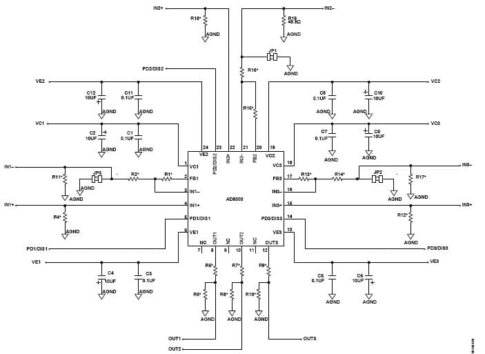 EVAL-AD8003-3CPEZ, Evaluation board specifically designed to evaluate the AD8003