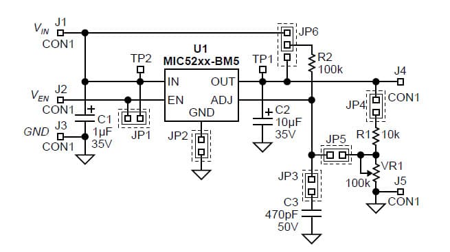 MIC5207 LDO Regulator Evaluation Board