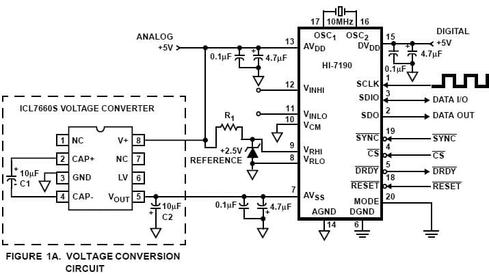 AN9601, Application Note Using the HI7190 with Single +5V Supply