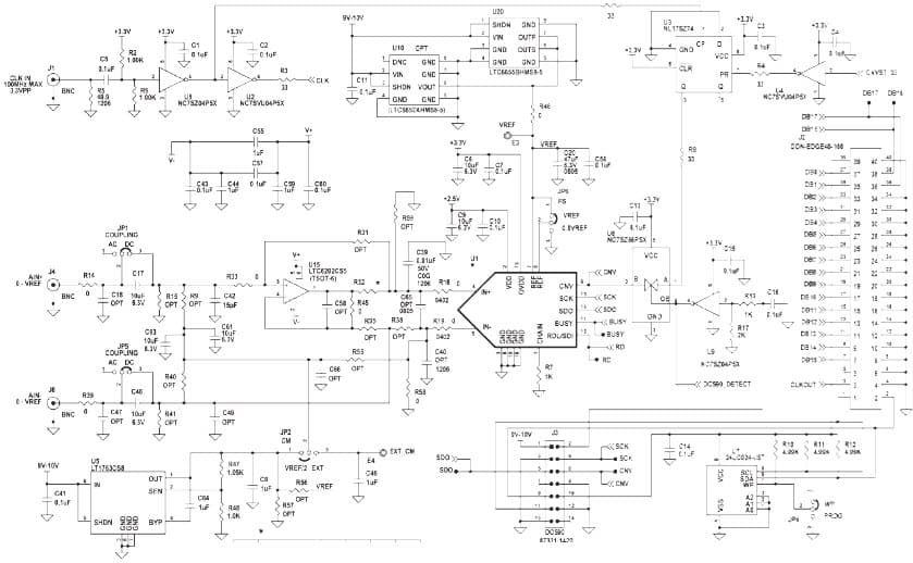 DC1813A-C, Demo Board for the LTC2367CMS-16, 16-Bit, 500 ksps, 25-MHz low power, low noise Analog to Digital Converter