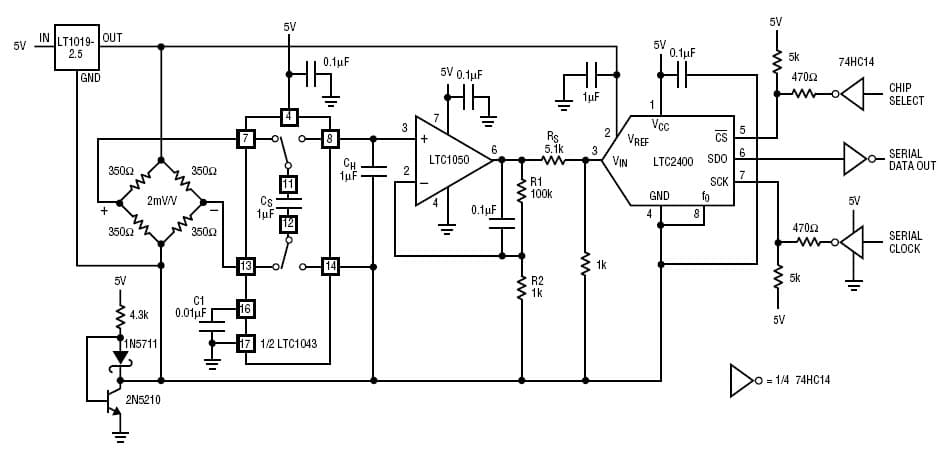 Differential Bridge Digitizer Design Circuit Using LTC2400