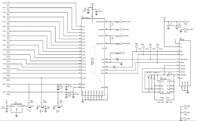 LTC2496 Demo Board, 16-bit Delta Sigma ADC with Easy Drive input