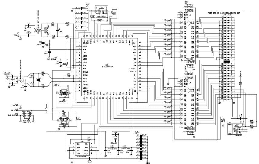 LTC2209#3BCPBF Demo Board, HIGH IF, LVDS OUT, 180Msps, 16-Bit ADC, Ain >160MHz