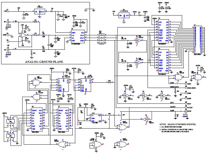 LTC1864CMS8 Demo Board, 16-Bit, 250ksps, 5.0V ADC with Serial Interface and Differential Input in MS-8 Package