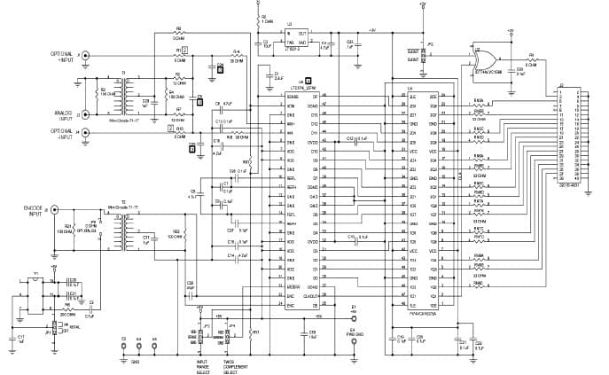 LTC1742CFW Demo Board, 14-Bit / 65 Msps Low Noise ADC, Ain < 40MHz