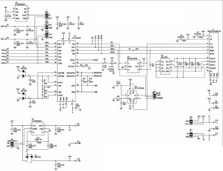 LTC2442CG Demo Board, 24-Bit Buffered Delta Sigma ADC with Buffer