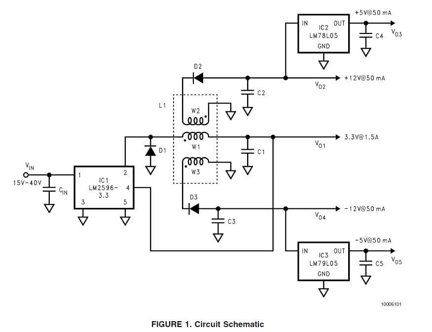 -12V, -5V, 3.3V, 5V, 12V DC to DC Multi-Output Power Supply for Battery Charger