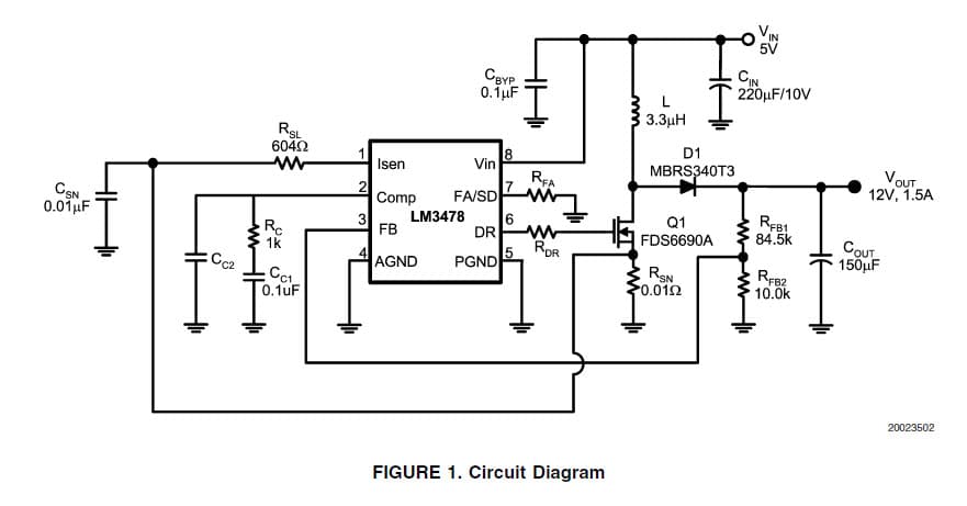 LM3478EVAL/NOPB, Evaluation Board using LM3478, 12V DC to DC Single Output Power Supply for Automotive