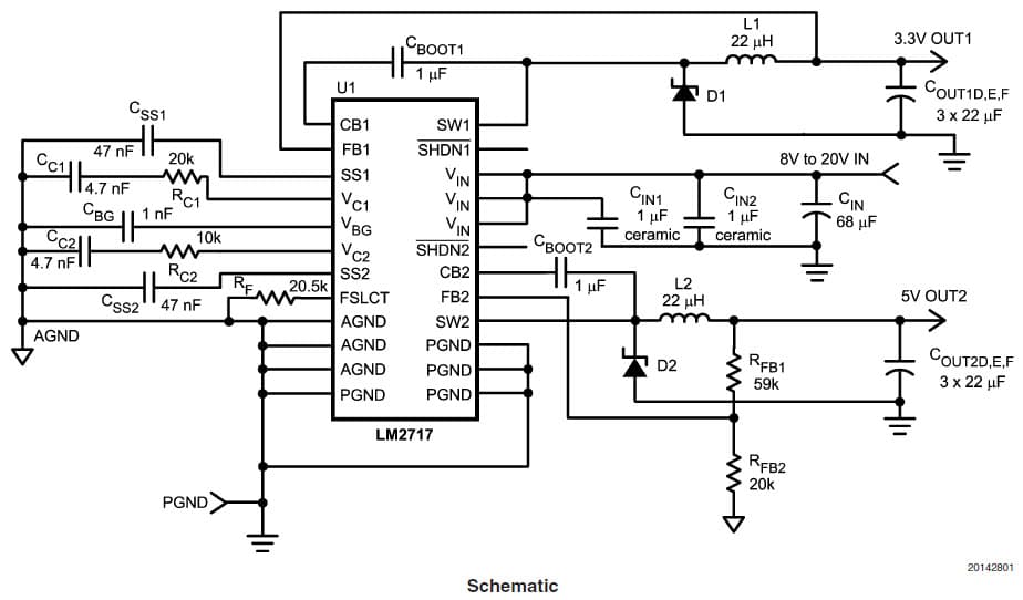 3.3V, 5V DC to DC Multi-Output Power Supply for Portable