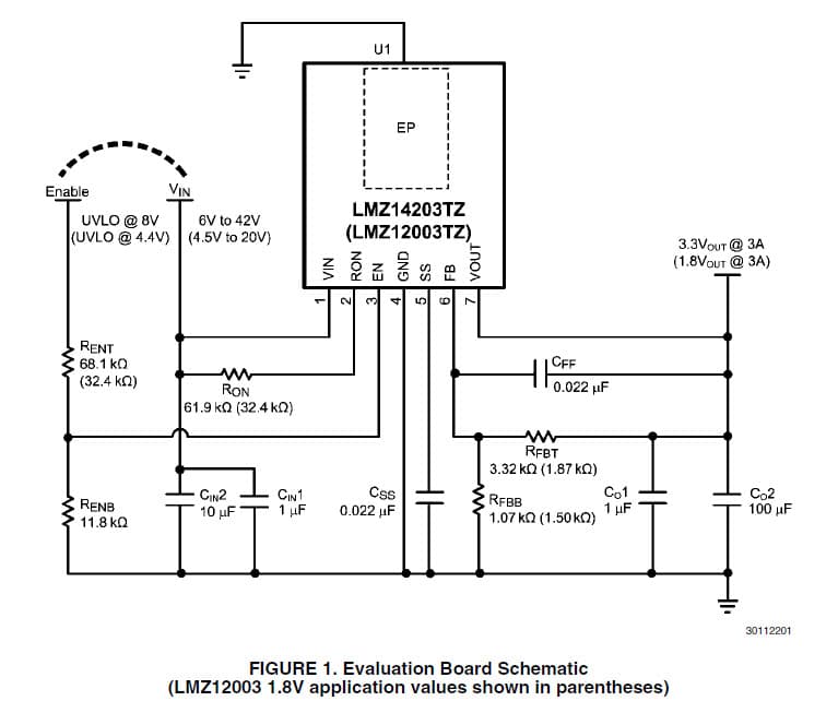 LMZ14202EVAL/NOPB, Evaluation Module using LMZ14202 SIMPLE SWITCHER power