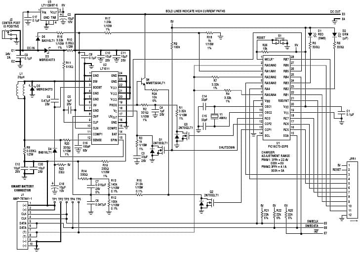 LT1511 Demo Board, Smart Battery Charger PIC Processor