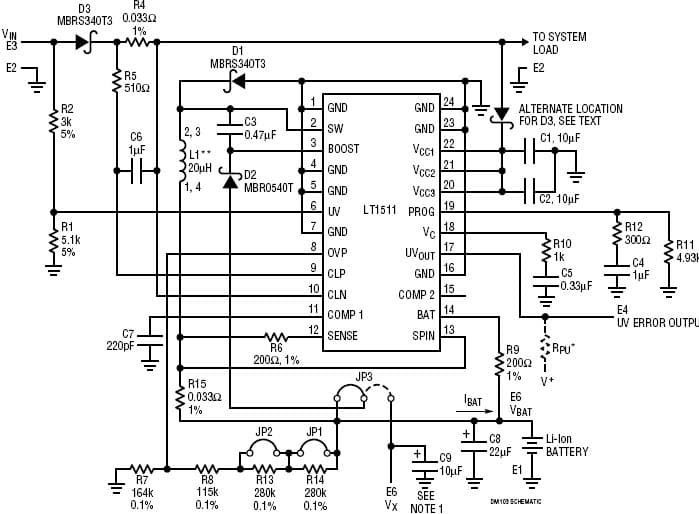 LT1511 Demo Board, Constant-Voltage/Constant-Current Lithium-Ion Battery Charger with Input Current Limiting