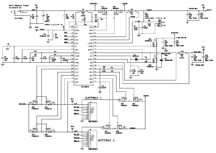 LTC1960CG Demo Board, Universal Dual-Battery Charger/Selector