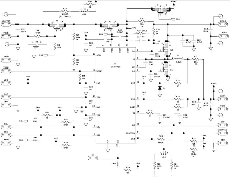 MAX17535EVKIT+, Evaluation Kit is an assembled and tested PCB that evaluates MAX17435 IC