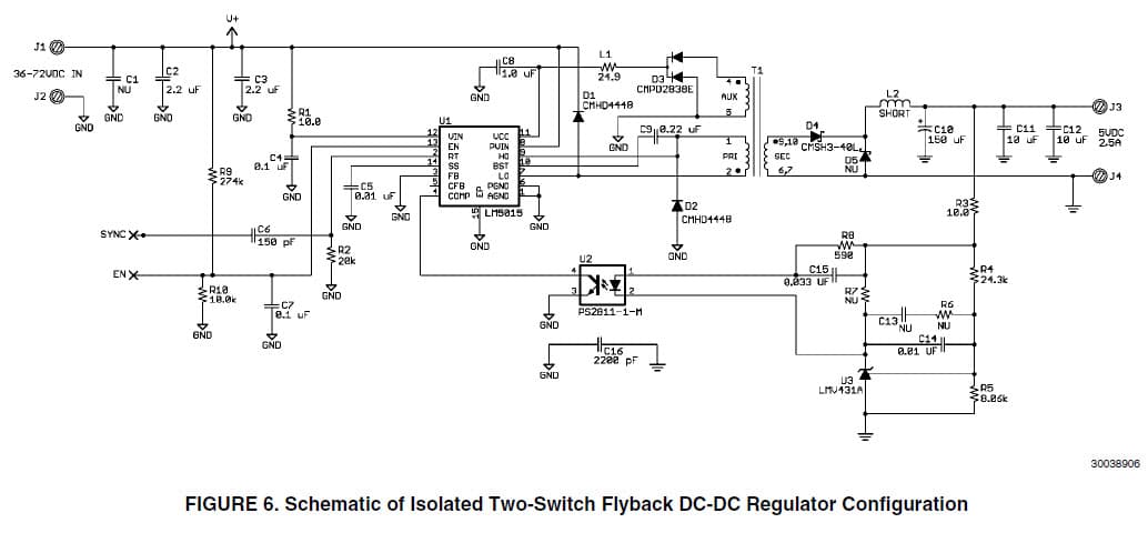 LM5015ISOEVAL, Evaluation Board for the LM5015 High Voltage Isolated Two-Switch Flyback DC-DC Regulator