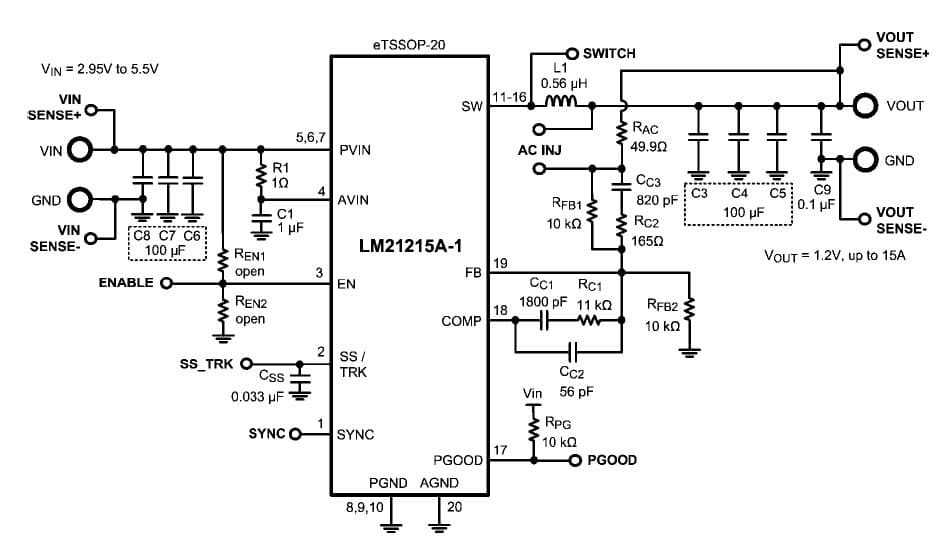 LM21215A-1EVM/NOPB, Evaluation board provides a solution to examine the high efficiency LM21215A-1 buck switching regulator