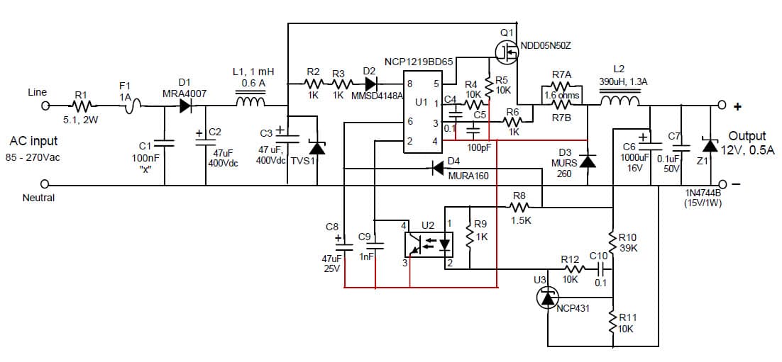 6W, 12V AC to DC Single Output Power Supply for Smart Electric Meter