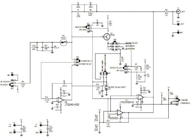 DC1417A, LT6230, LT6230-10 Demo Board, Single 215MHz Low Noise Op-Amp