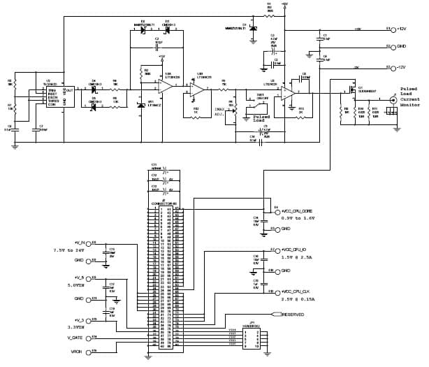 LT1361CS8, LT1210CR Demo Board, Mobile-CPU VRM Tester, 1 Input, 3 Output with 15A Load Pulser