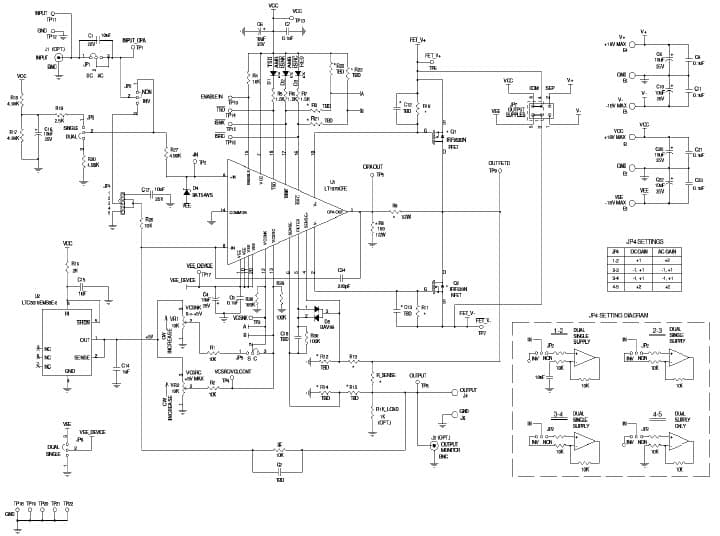 LT1970ACFE Demo Board, Power Op-Amp with Adjustable Current Limit Non-Boosted