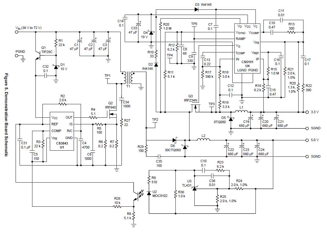 50W, 3.3V, 5V DC to DC Multi-Output Power Supply for Telecom Power Supply