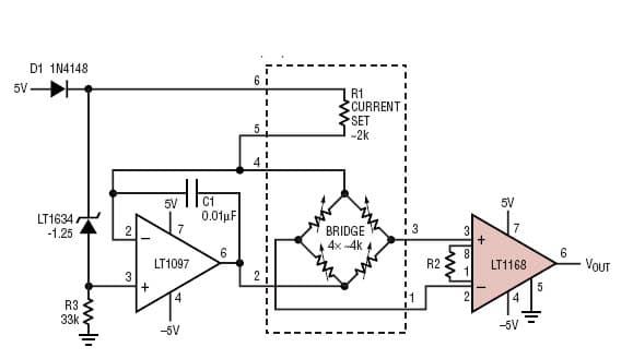 ±5V Instrumentation Amplifier for Pressure Sensor