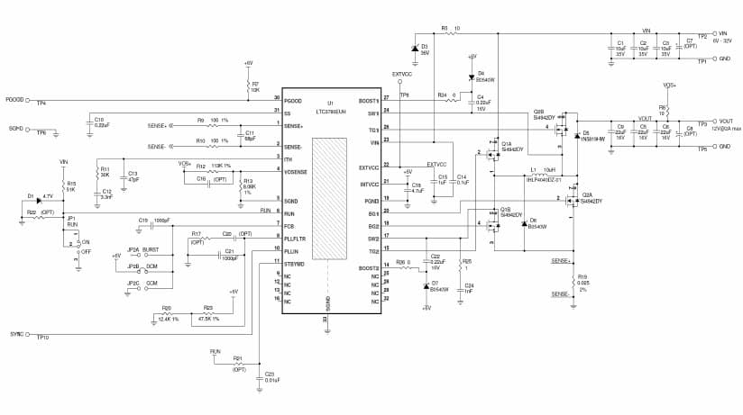 LTC3780EUH Demo Board, Synchronous Buck-Boost Controller