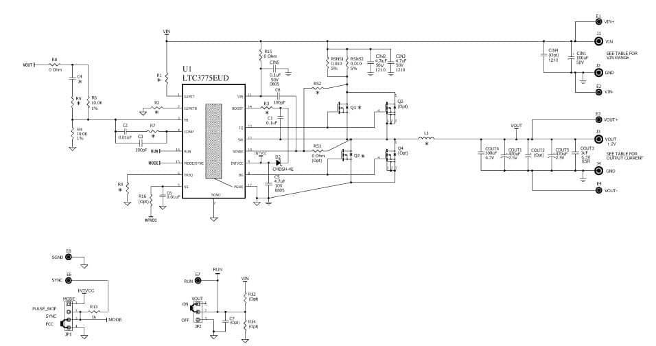 LTC3775EUD Demo Board, High Frequency Synchronous Step-Down Controller