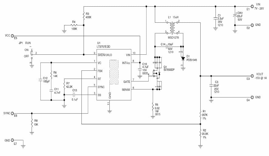 LT3757EDD Demo Board, Boost, Flyback, SEPIC, and Inverting Controller